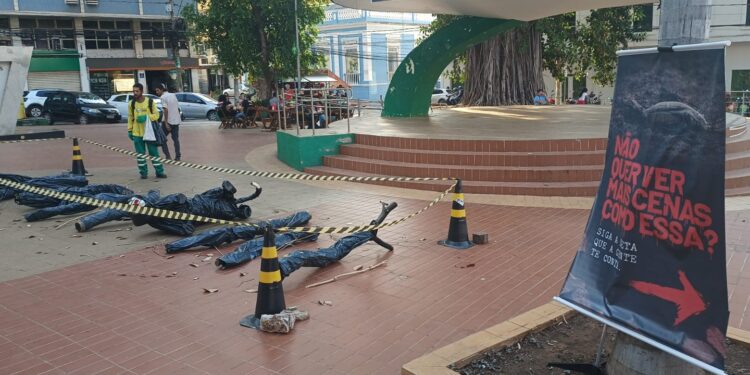 Ação do ICV no Centro de Cuiabá conscientiza sobre desmatamento e queimadas no Pantanal