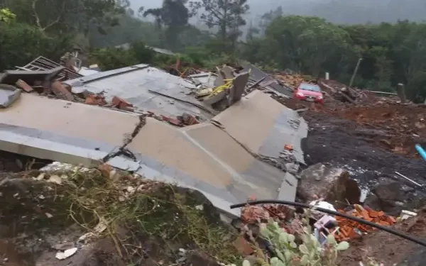 Prédio de 5 andares desaba em Gramado e bairro é interditado após chuvas no RS