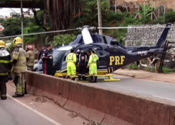 Veja imagens de mobilização após helicóptero ‘cair’ no Anel Rodoviário