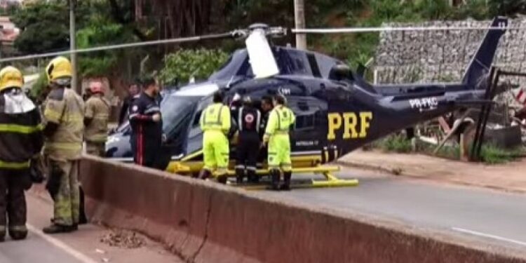 Veja imagens de mobilização após helicóptero ‘cair’ no Anel Rodoviário