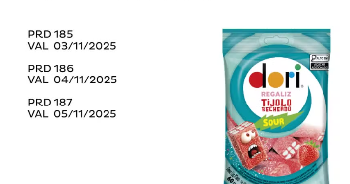 Anvisa notifica e Dori recolhe balas de iogurte, morango e hortelã por risco de salmonella