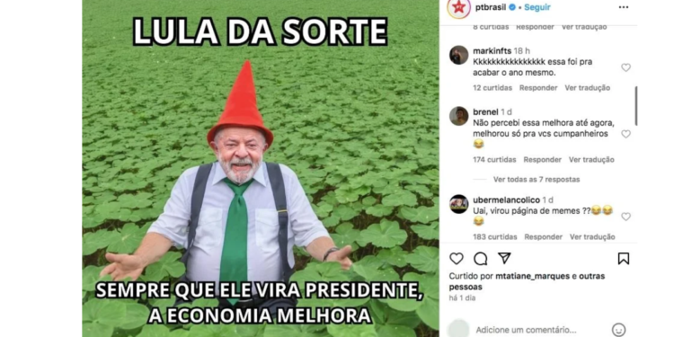 PT destaca ‘Lula da sorte’ e atribui melhora na economia ao presidente