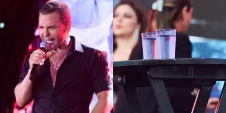 DEU EXEMPLO! Em respeito às crianças, Eduardo Costa retira bebida alcoólica  de palco e pede água em show com Ana Castela