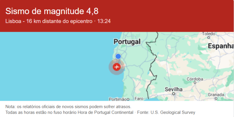 “Última hora”. Terra treme novamente em Portugal: Sismo de magnitude 4,8 é sentido em várias regiões do país