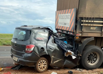 Acidente entre carro e caminhão na BR-365, em MG deixa cinco mortos