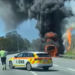 Ônibus com 40 crianças pega fogo na Autoestrada A5 em Lisboa